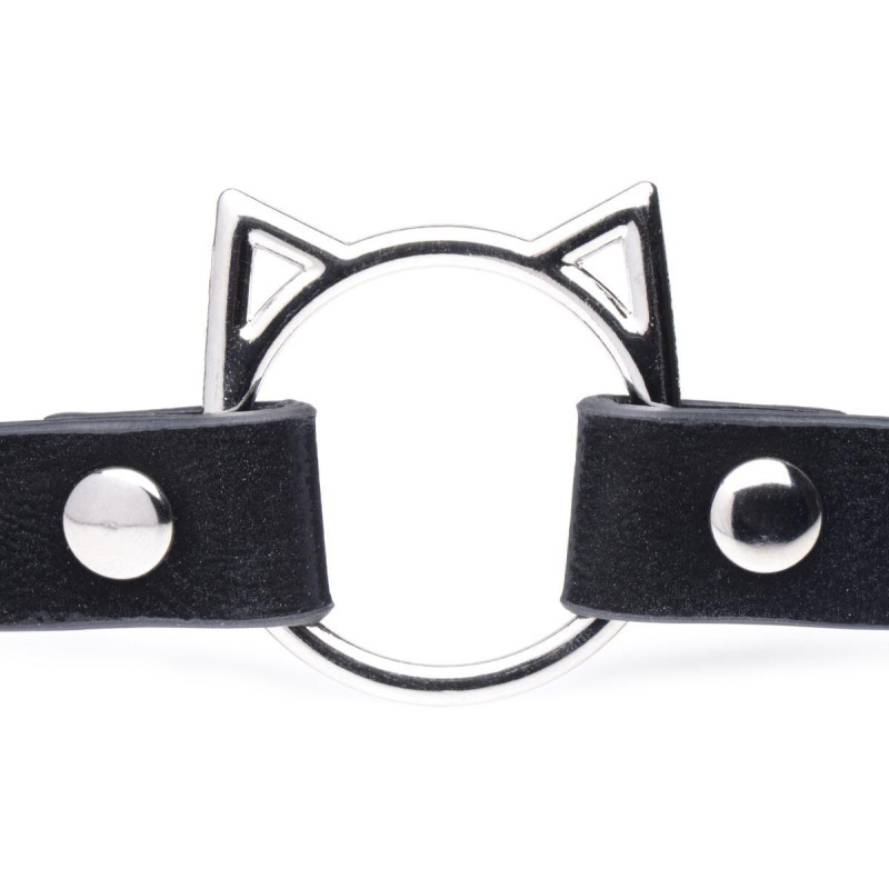 Чокер Master Series Kinky Kitty Ring Slim Choker - Black Чокер Master Series Kinky Kitty Ring Slim Choker - Black