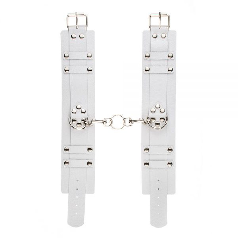 Окови sLash Leather Dominant Leg Cuffs Білі