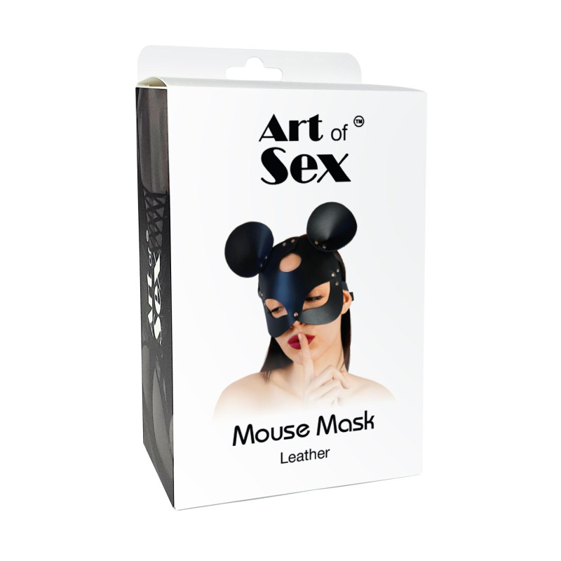 Шкіряна маска мишки Art of Sex - Mouse Mask, колір Чорний Шкіряна маска мишки Art of Sex - Mouse Mask, колір Чорний