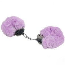 Наручники DS Fetish Plush handcuffs, металл с мехом, фиолетовые