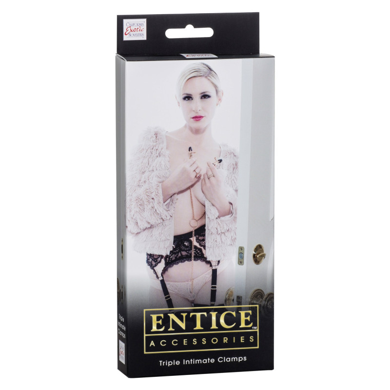 Затискачі на соски та клітор California Exotic Triple Intimate Clamps Затискачі на соски та клітор California Exotic Triple Intimate Clamps
