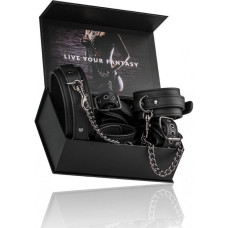 БДСМ набір фіксаторів EasyToys, штучна шкіра, чорні