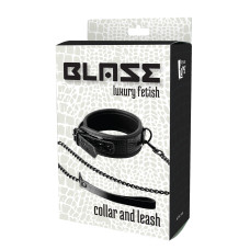 Нашийник з повідцем Dream toys BLAZE LUXURY COLLAR AND LEASH CROCO BLACK