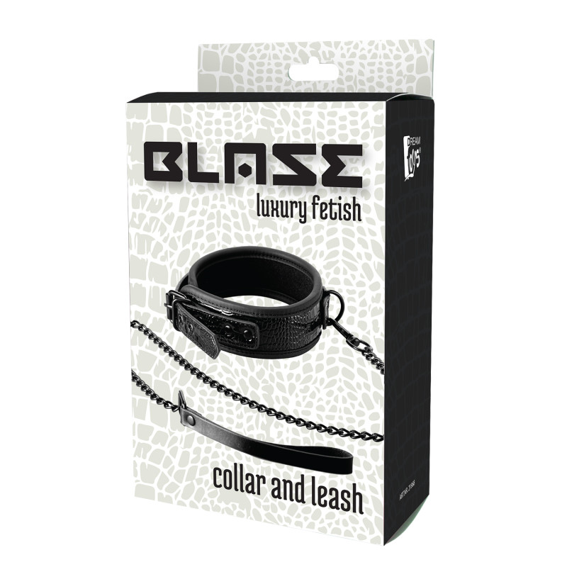 Нашийник з повідцем Dream toys BLAZE LUXURY COLLAR AND LEASH CROCO BLACK Нашийник з повідцем Dream toys BLAZE LUXURY COLLAR AND LEASH CROCO BLACK