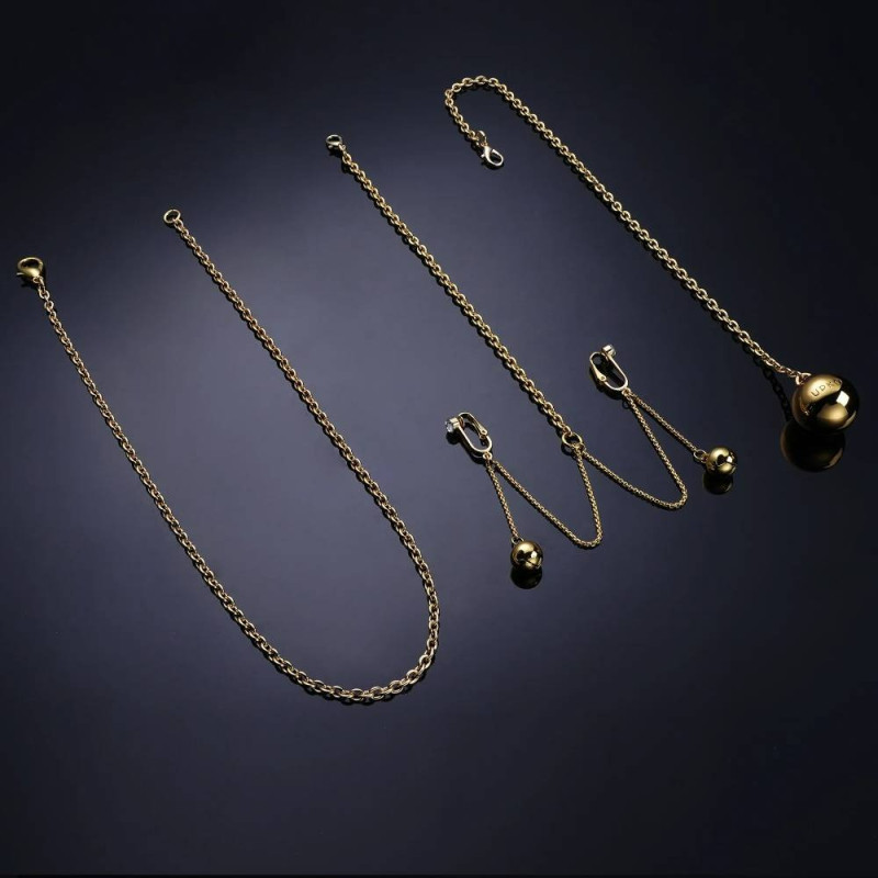 Розпірка для рук і ніг з ланцюжком для клітора та вагінальною кулькою UPKO Розпірка для рук і ніг з ланцюжком для клітора та вагінальною кулькою UPKO