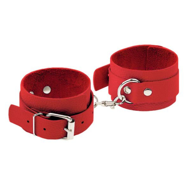 Наручники sLash Leather Standart Hand Cuffs, Red Наручники sLash Leather Standart Hand Cuffs, Red