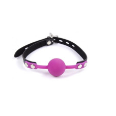 Кляп DS Fetish Silicone ball gag with lock силиконовый с замком Фиолетовый