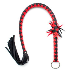 Полосатый кнут DS Fetish Stripe flogger black/red 86 см