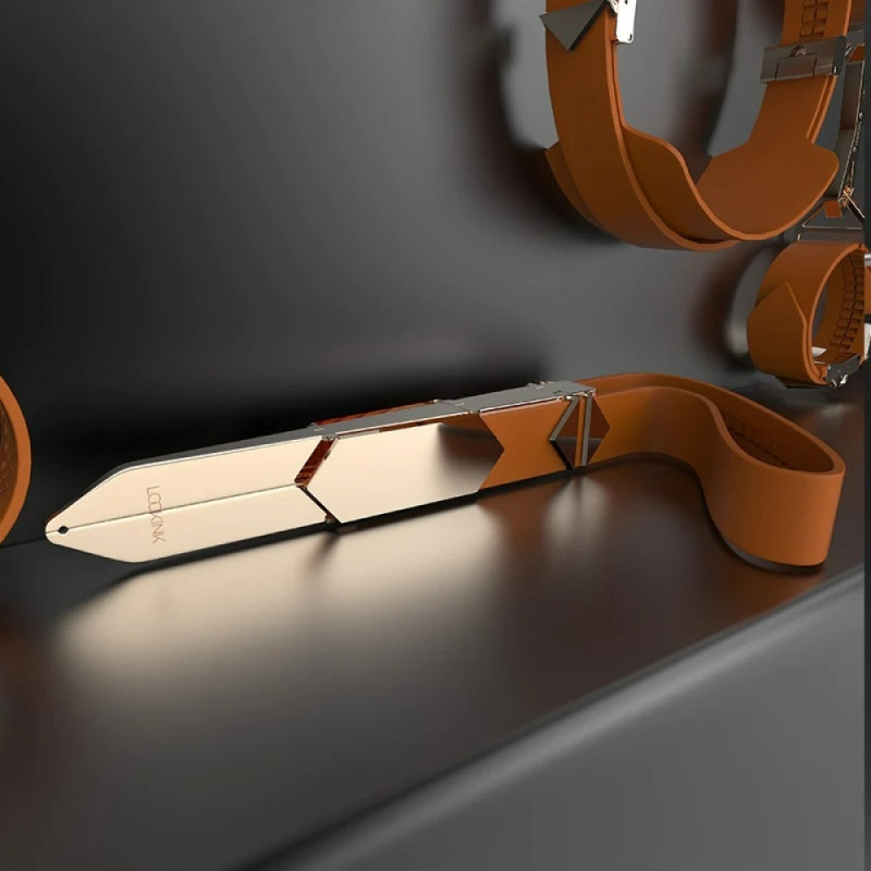 Ремінь з регульованою довжиною Lockink, натуральна шкіра та метал, коричневий Ремінь з регульованою довжиною Lockink, натуральна шкіра та метал, коричневий