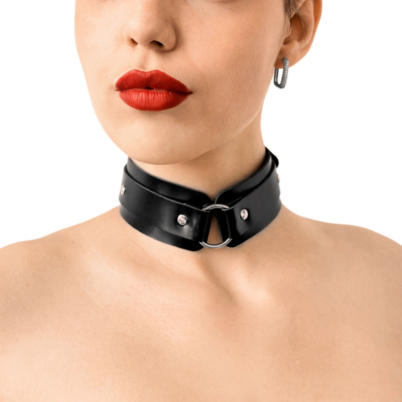 БДСМ-ошейник с кольцом Art of Sex - Martina Collar with ring, натуральная кожа, цвет черный БДСМ-ошейник с кольцом Art of Sex - Martina Collar with ring, натуральная кожа, цвет черный
