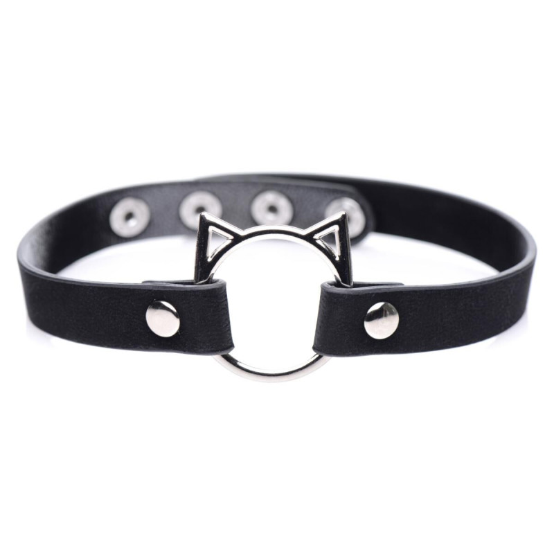 Чокер Master Series Kinky Kitty Ring Slim Choker - Black Чокер Master Series Kinky Kitty Ring Slim Choker - Black