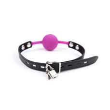 Кляп DS Fetish Silicone ball gag with lock силиконовый с замком Фиолетовый