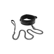 Нашийник з повідцем Dream toys BLAZE LUXURY COLLAR AND LEASH CROCO BLACK