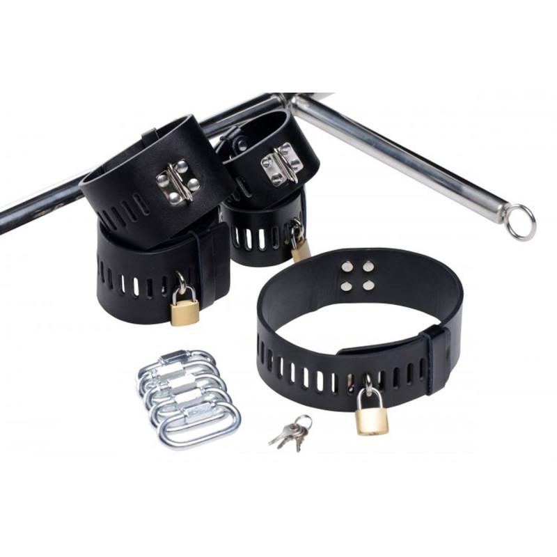 Конструкція для фіксації з фалоімітатором Master Series Imprisoned Metal Stockade with Dildo Конструкція для фіксації з фалоімітатором Master Series Imprisoned Metal Stockade with Dildo