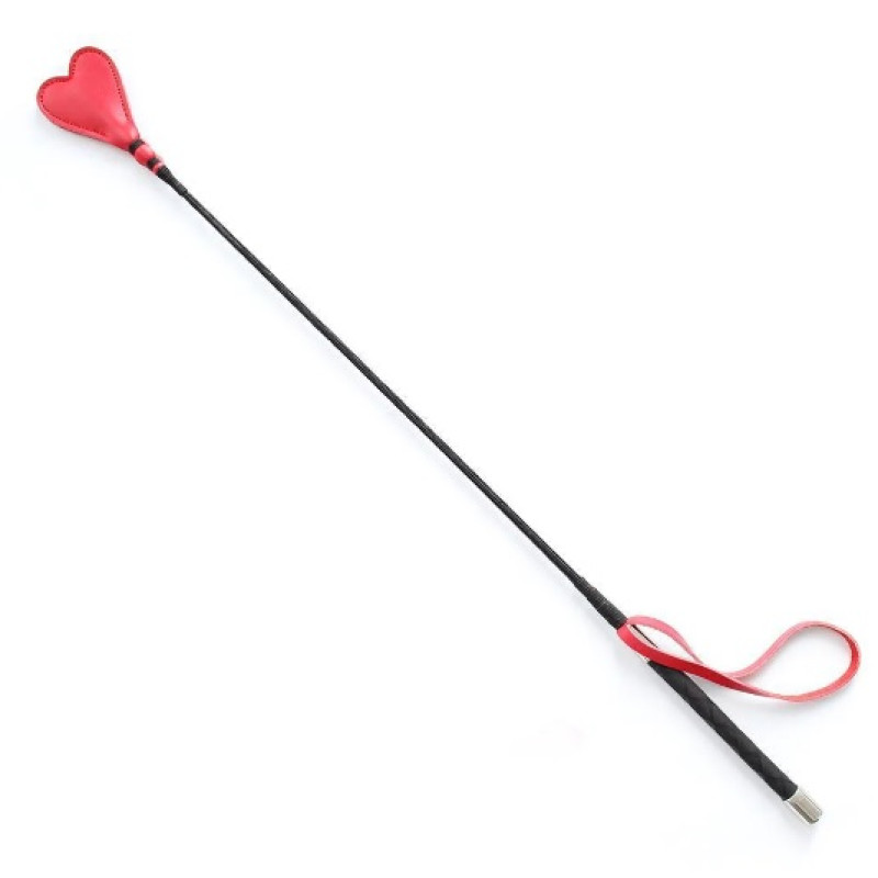 Стек DS Fetish Crop heart red leather, 68 см Стек DS Fetish Crop heart red leather, 68 см