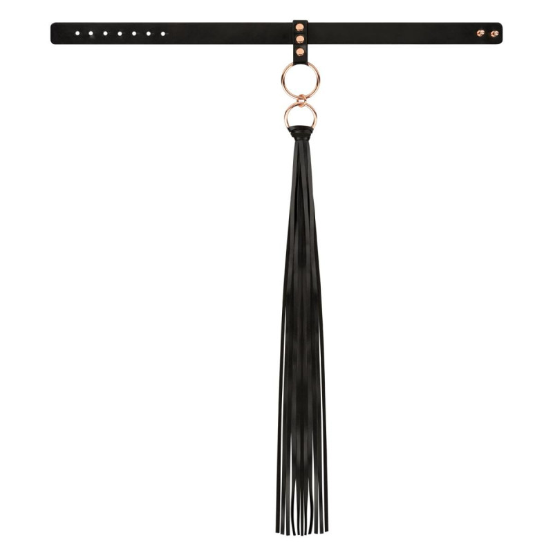 Ошейник с флоггером Rosy Gold - Collar with Flogger - Black Ошейник с флоггером Rosy Gold - Collar with Flogger - Black