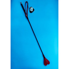 Стек DS Fetish Crop heart red leather, 68 см