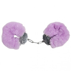 Наручники DS Fetish Plush handcuffs, металл с мехом, фиолетовые