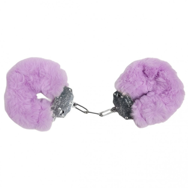 Наручники DS Fetish Plush handcuffs, метал з хутром, фіолетові Наручники DS Fetish Plush handcuffs, метал з хутром, фіолетові