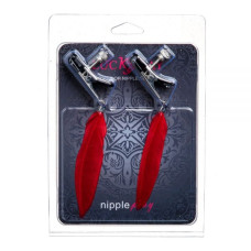 Зажимы на соски Lucky Bay Nipple play плоские перышки Красные