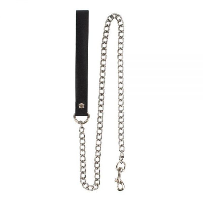 Повідець sLash Leather Leash Slave, Black Повідець sLash Leather Leash Slave, Black