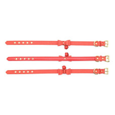 Ошейник замшевый Loveshop Bow and Bell красный