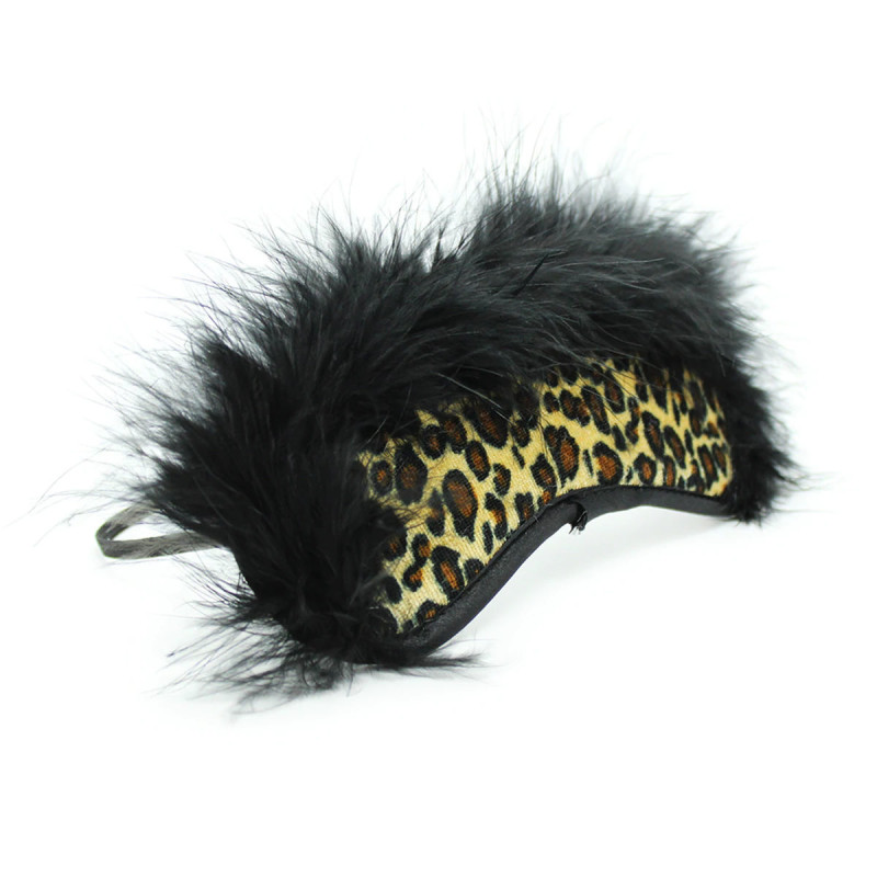 Маска на очі з хутром DS Fetish Flocky blindfold leopard