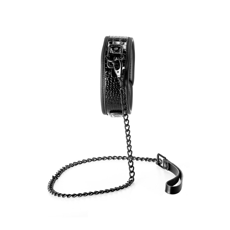 Нашийник з повідцем Dream toys BLAZE LUXURY COLLAR AND LEASH CROCO BLACK Нашийник з повідцем Dream toys BLAZE LUXURY COLLAR AND LEASH CROCO BLACK