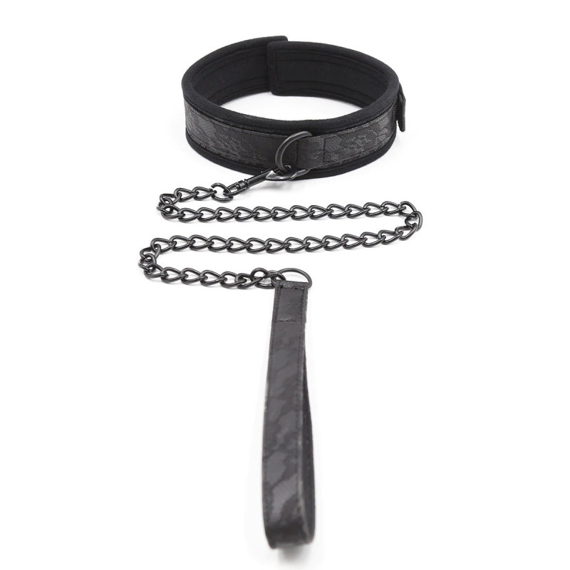 Нашийник з повідцем DS Fetish Collar with leash black Нашийник з повідцем DS Fetish Collar with leash black