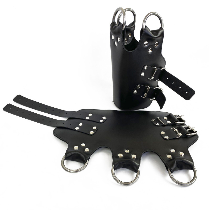 Поножи манжеты для подвеса за ноги Art of Sex Leg Cuffs For Suspension из натуральной кожи Черные Поножи манжеты для подвеса за ноги Art of Sex Leg Cuffs For Suspension из натуральной кожи Черные