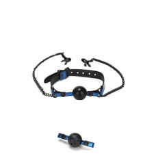 Кляп с зажимами для сосков Whipsmart Diamond Голубой