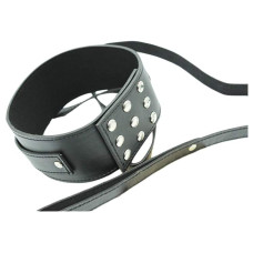 Ошейник с поводком DS Fetish Collar with leash metal Черный
