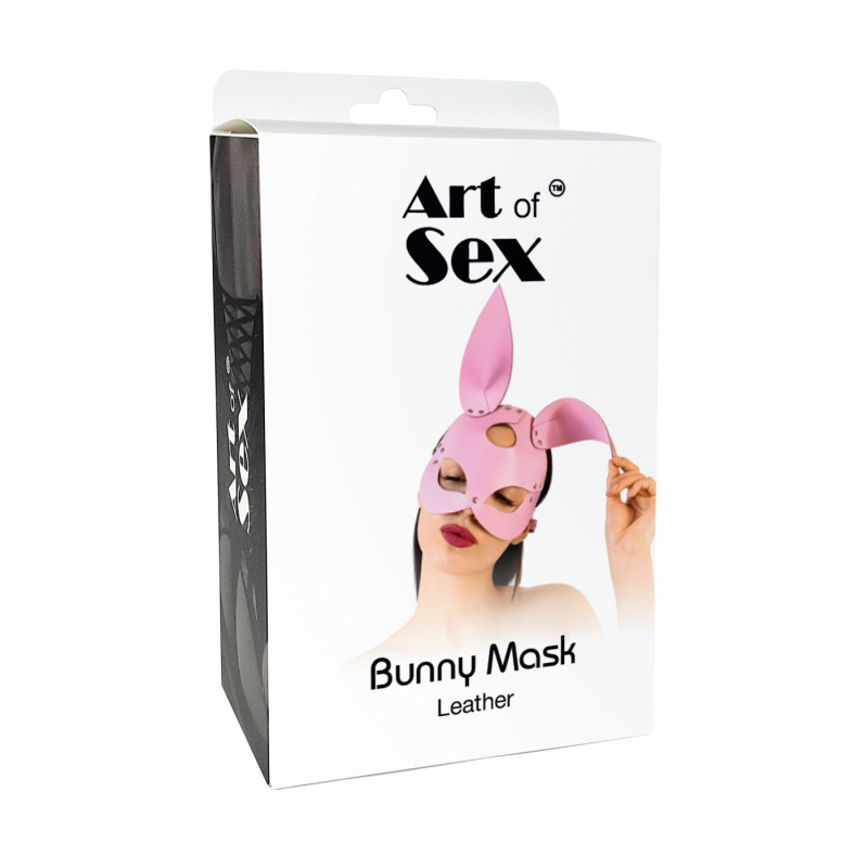 Шкіряна маска Зайчика Art of Sex - Bunny mask, колір Білий Шкіряна маска Зайчика Art of Sex - Bunny mask, колір Білий