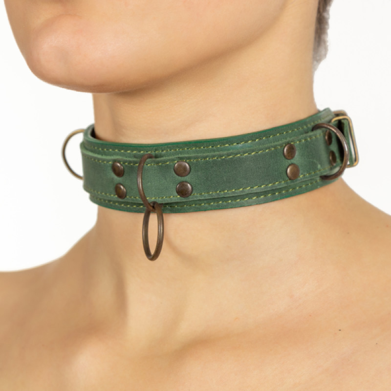 Премиум ошейник LOVECRAFT размер M зеленый
