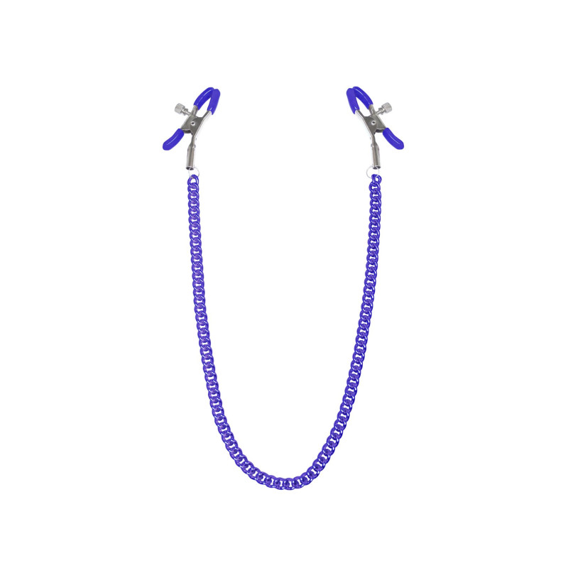 Затискачі для сосків з ланцюжком Feral Feelings - Nipple clamps Classic, фіолетовий Затискачі для сосків з ланцюжком Feral Feelings - Nipple clamps Classic, фіолетовий