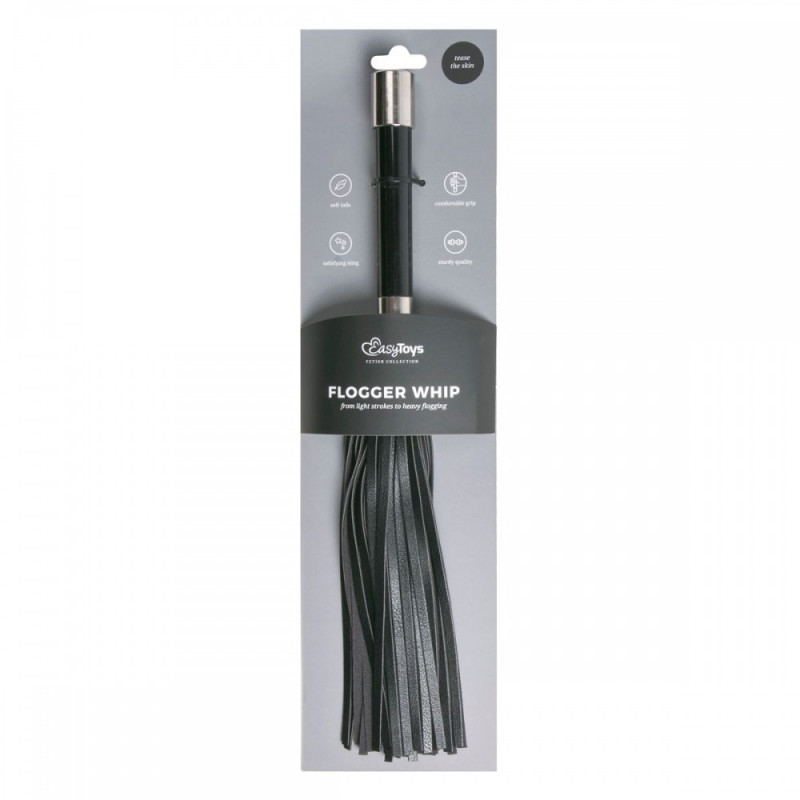 Флогер EasyToys зі штучної шкіри, чорний, 38 см Флогер EasyToys зі штучної шкіри, чорний, 38 см