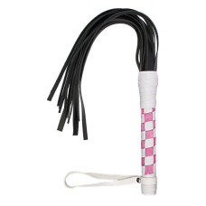 Флогер sLash VIP Leather Flogger White&Light Рожевий