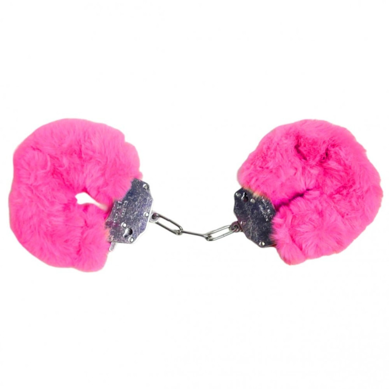 Наручники DS Fetish Plush handcuffs, металл с мехом, малиновые Наручники DS Fetish Plush handcuffs, металл с мехом, малиновые