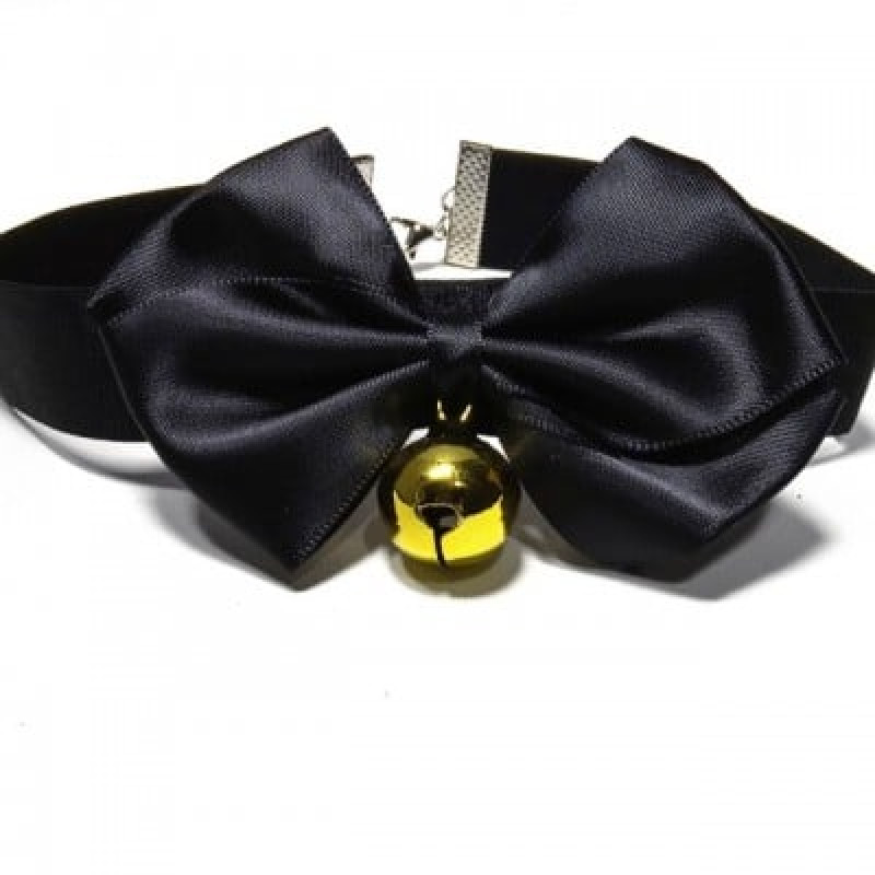 Чокер у формі метелика DS Fetish, з дзвіночком, чорний Чокер у формі метелика DS Fetish, з дзвіночком, чорний