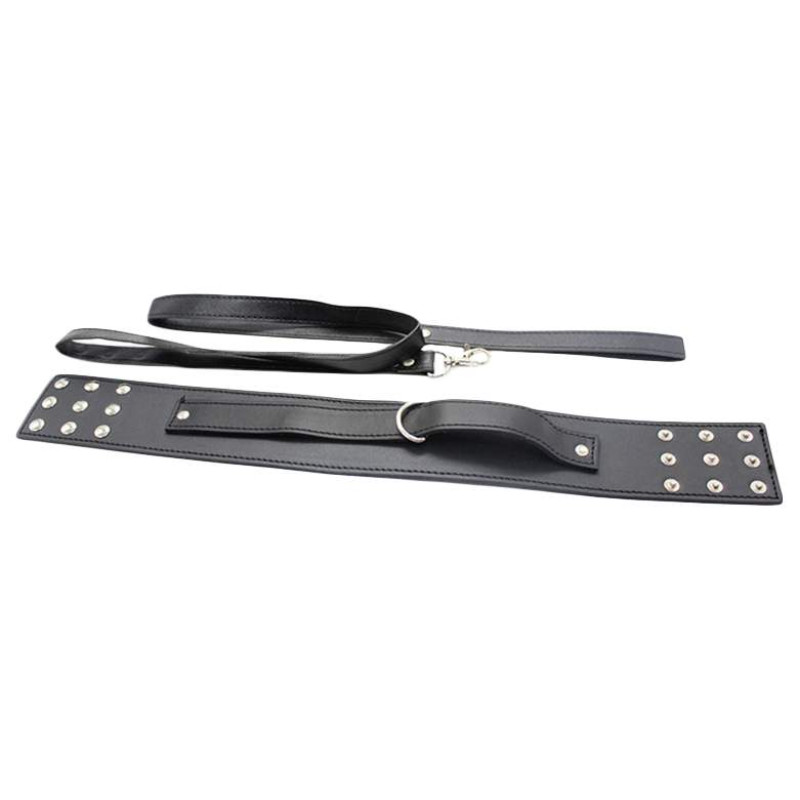 Ошейник с поводком DS Fetish Collar with leash metal Черный Ошейник с поводком DS Fetish Collar with leash metal Черный