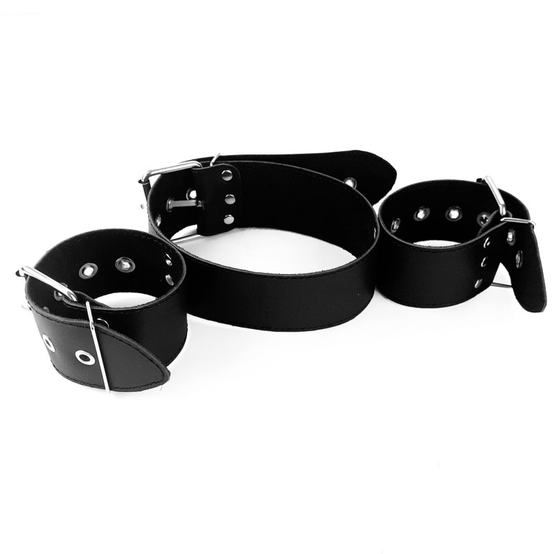 Ошейник с наручниками из натуральной кожи Art of Sex - Bondage Collar with Handcuffs Ошейник с наручниками из натуральной кожи Art of Sex - Bondage Collar with Handcuffs