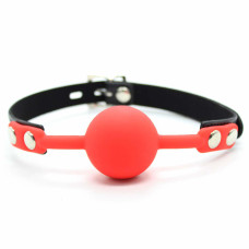 Кляп DS Fetish Silicone ball gag with lock силиконовый с замком Красный