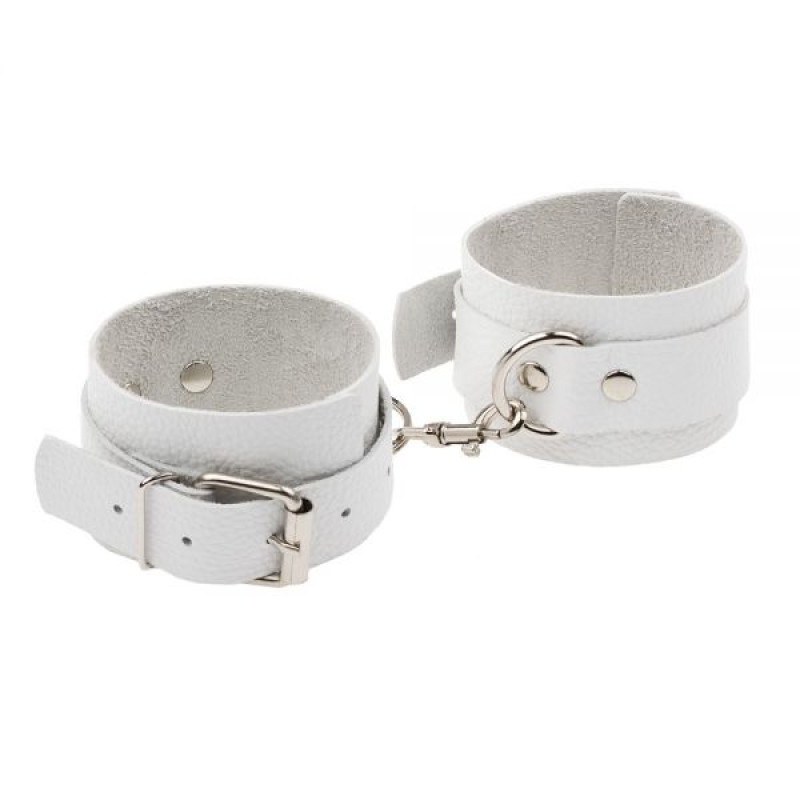 Наручники sLash Leather Standart Hand Cuffs, White Наручники sLash Leather Standart Hand Cuffs, White