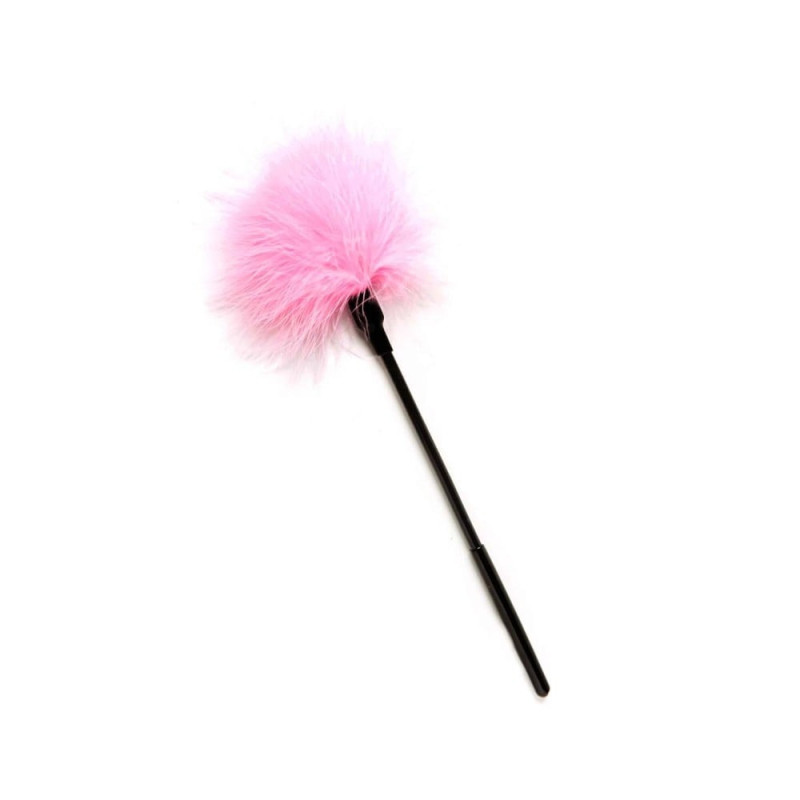 Тиклер из розовых перьев DS Fetish на длинной ручке 40см