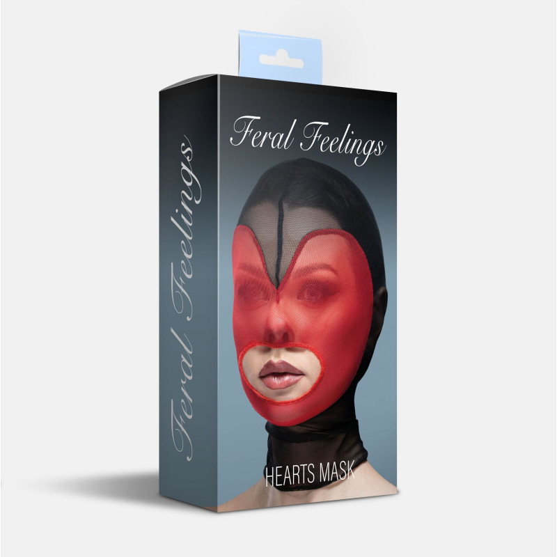 Маска сердце сетка с открытым ртом Feral Feelings - Hearts Mask Black/Red Маска сердце сетка с открытым ртом Feral Feelings - Hearts Mask Black/Red