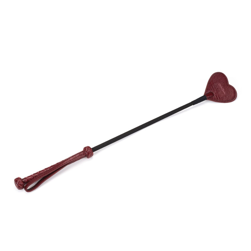 Шлепалка-сердечко Liebe Seele Wine Red Riding Crop with Heart-Shape Tip, натуральная кожа Шлепалка-сердечко Liebe Seele Wine Red Riding Crop with Heart-Shape Tip, натуральная кожа