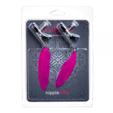 Зажимы на соски Lucky Bay Nipple play плоские перышки Рзовые