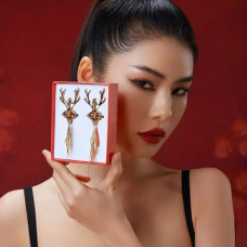 Зажимы для сосков в виде оленей Lockink Sevanda Stag Clamps, с подвесками, металлические, золотые