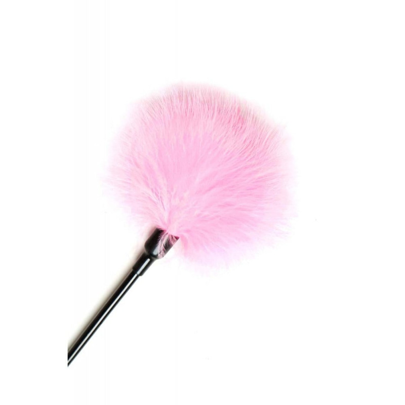 Тиклер из розовых перьев DS Fetish на длинной ручке 40см