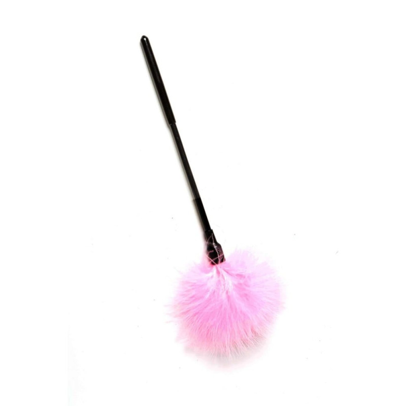 Тиклер из розовых перьев DS Fetish на длинной ручке 40см